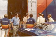 Paul Newman in the paddock at Lime Rock